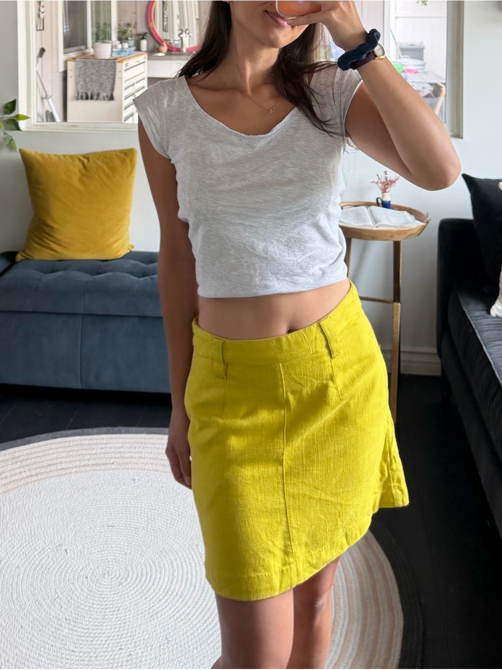 Free People Chartreuse Mini Skirt (0)